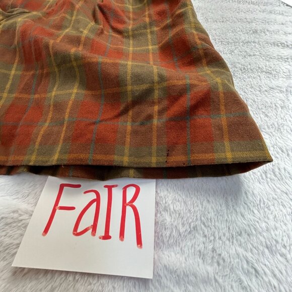 Women’s Checkered High Waist Pleated Shorts Red Brown Casual Lined Pockets 64-68 - Picture 9 of 12